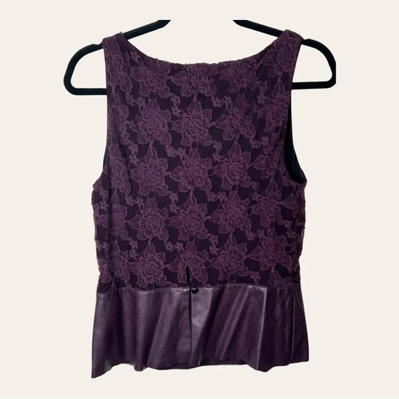 0603W. BAILEY 44 TOP LACE AND FAUX LEATHER‎ SIZE LARGE PURPLE - Picture 7 of 10